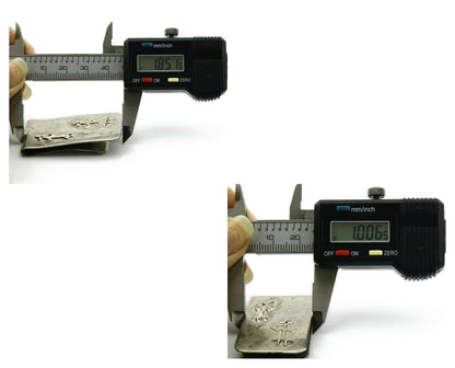 Navajo Money Clip .925 Silver & Nickle Hand Stamped Artist RB C.80's