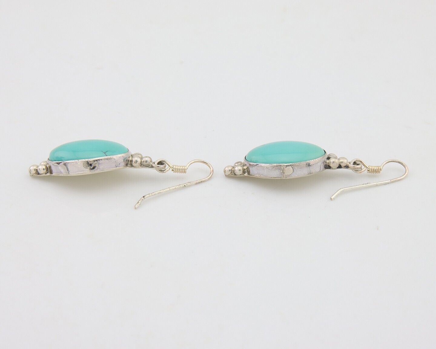 Navajo Dangle Earrings 925 Natural Turquoise Native Inca Mfg C.80's
