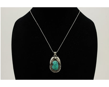Navajo Turquoise Handmade Necklace 925 Silver Signed SunRise C.80's