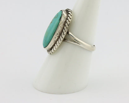 Navajo Ring 925 Silver Kingman Turquoise Artist Signed M Montoya C.80's