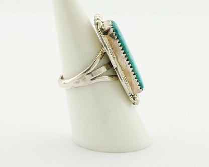Navajo Ring 925 Silver Natural Blue Turquoise Artist Signed Begay C.80's