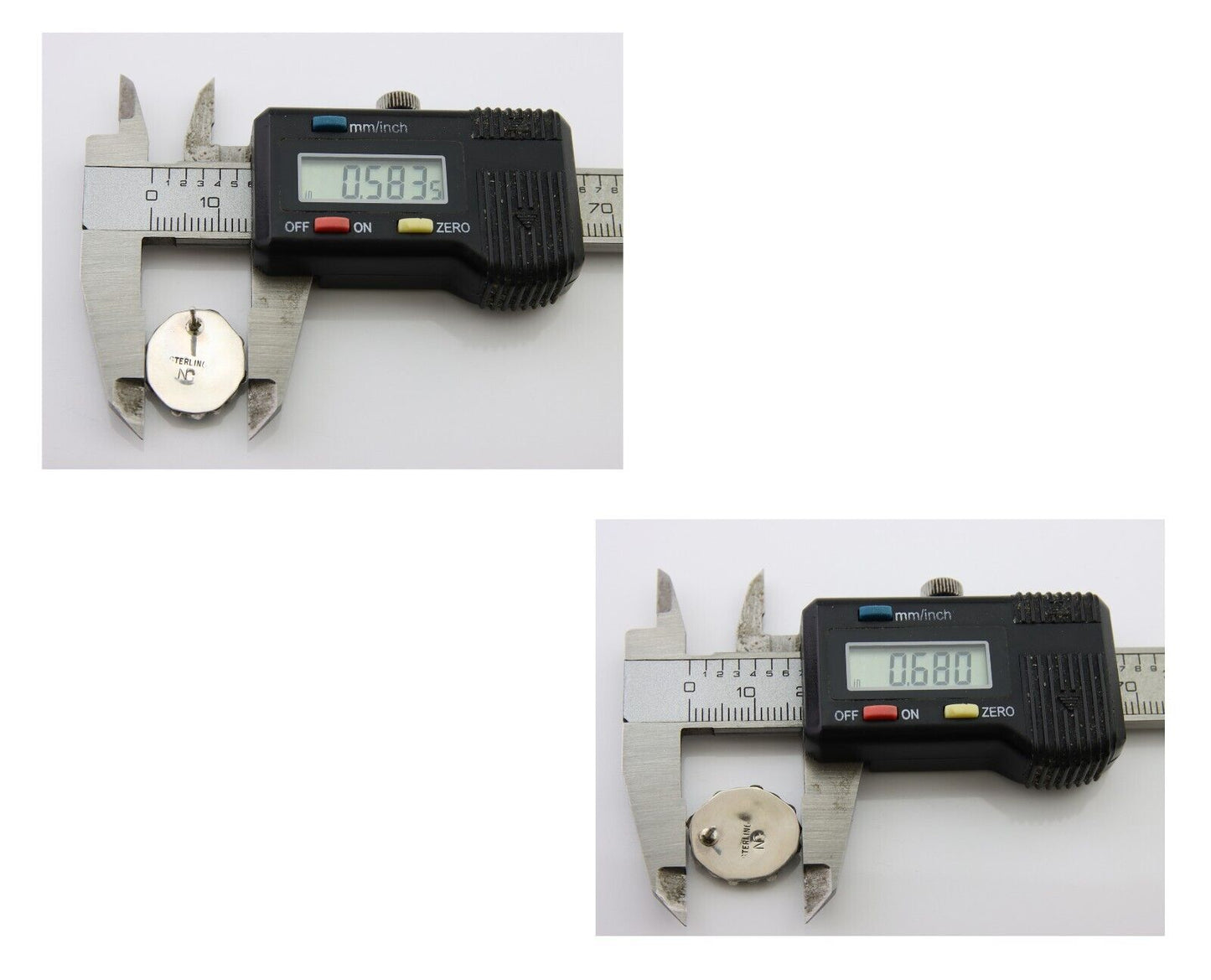 Navajo Shield Earrings 925 Silver Sleeping Beauty Native Artist C80s