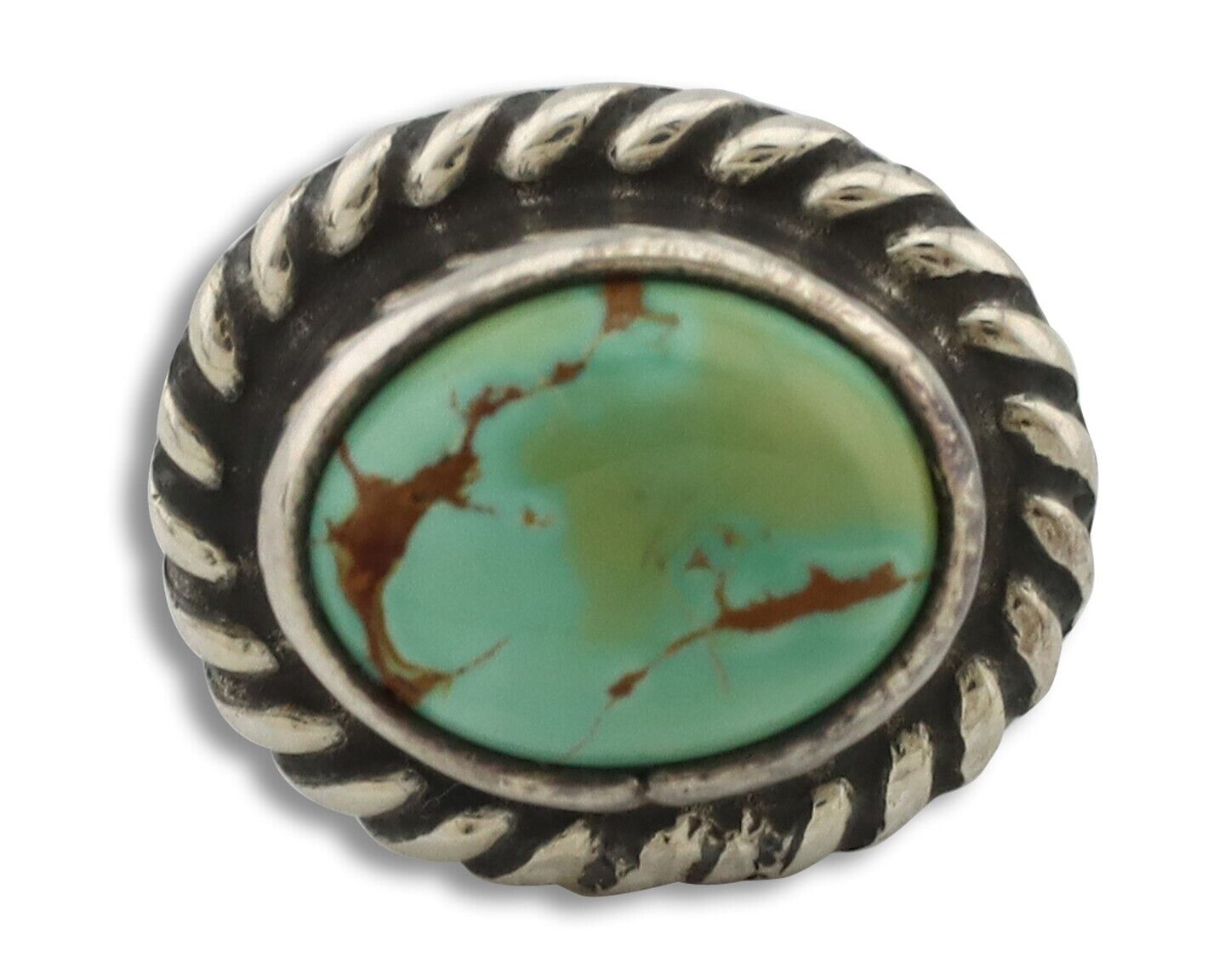Navajo Tie Tack 925 Silver Natural Mined Turquoise Native American Artist C.80's