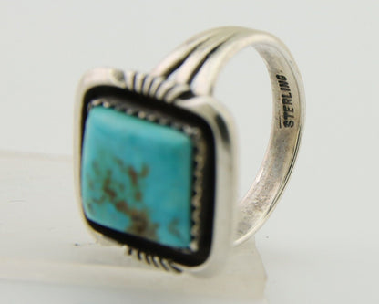 Navajo Ring 925 Sterling Silver Turquoise Native American Artist C.80's
