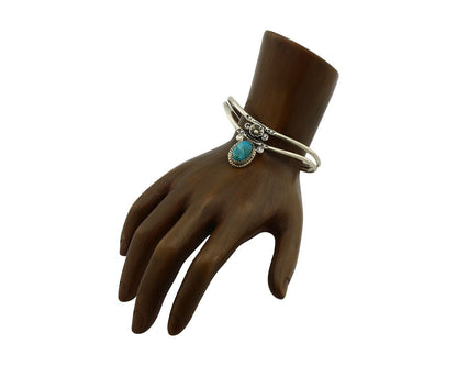 Navajo Bracelet 925 Silver Kingman Turquoise Artist Native American C.80's