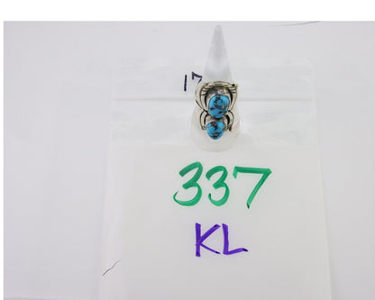 Navajo Ring 925 Silver Natural Blue Turquoise Native American Artist C.80's