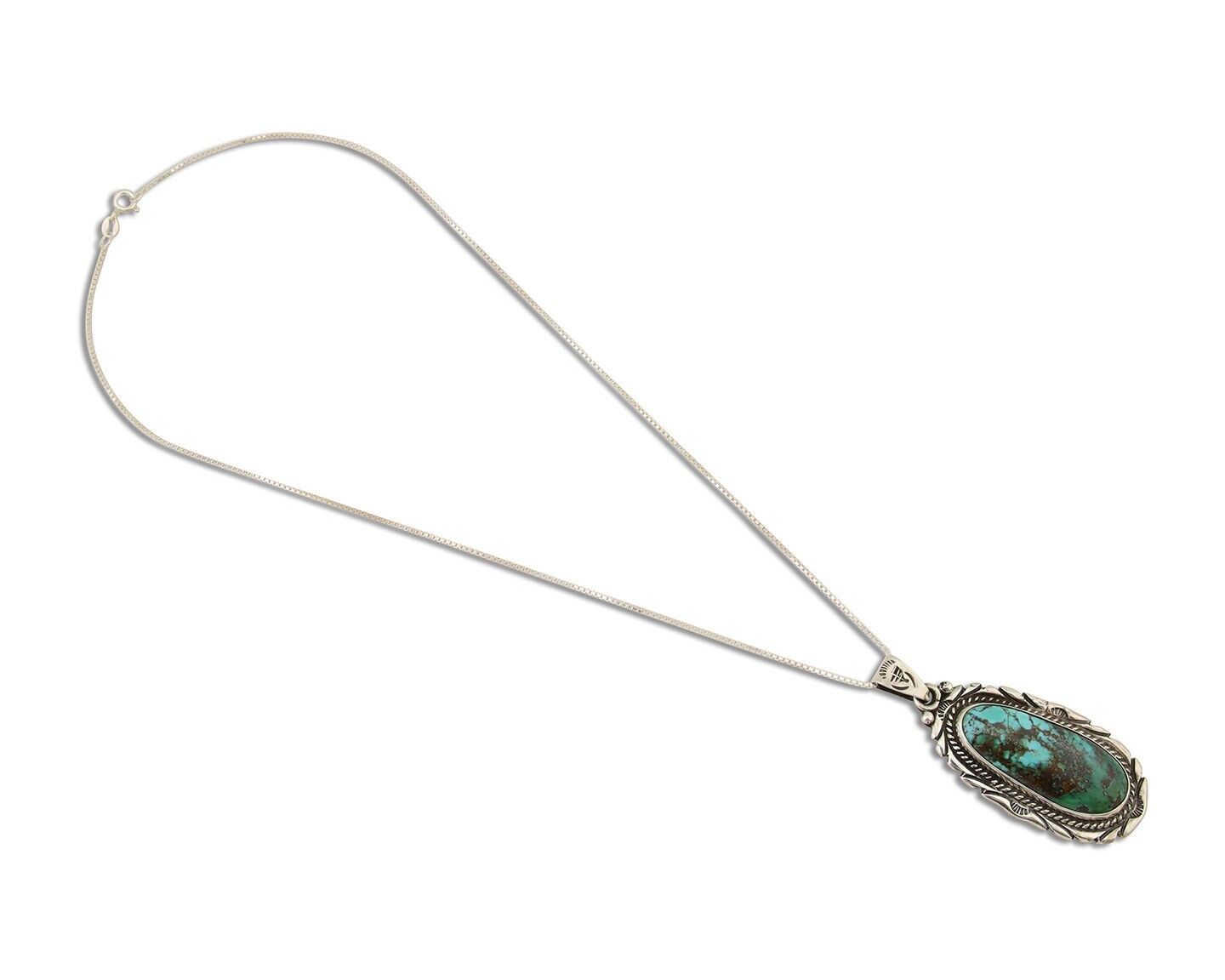 Navajo Necklace 925 Silver Natural Blue Turquoise Artist Signed M Montoya C.80's