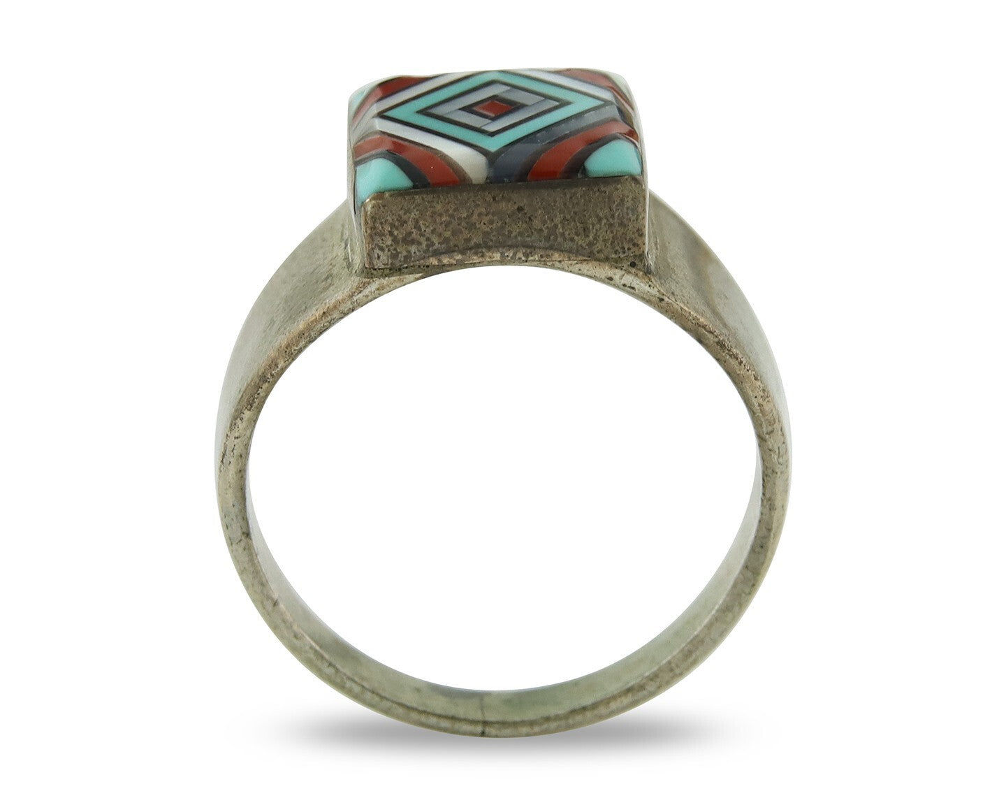Vintage Zuni Ring 925 Sterling Natural Authentic Gemstone Handmade Size 10.25