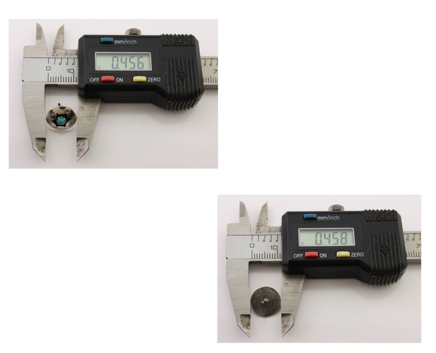 Navajo Handmade Earrings 925 Silver Natural Turquoise Native Artist C.80's