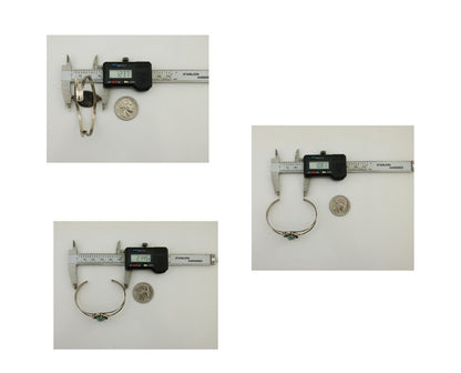 Navajo Hand Stamped Cuff Bracelet Turquoise 925 Silver Signed Sunrise C.80's