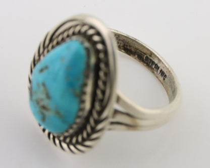 Navajo Handmade Ring 925 Silver Turquoise Native American Artist C.80's