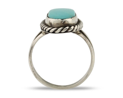 Navajo Ring 925 Silver Kingman Turquoise Artist Signed M Montoya C.80's