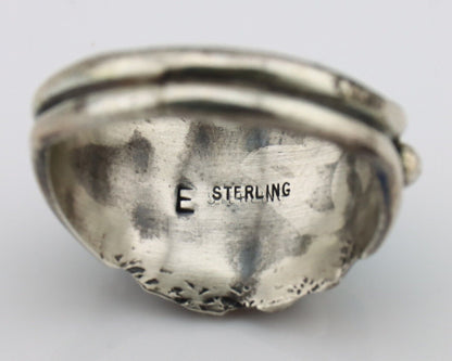 Navajo Ring 925 Silver Turquoise Artist Signed E SkyStone Creations C.80's