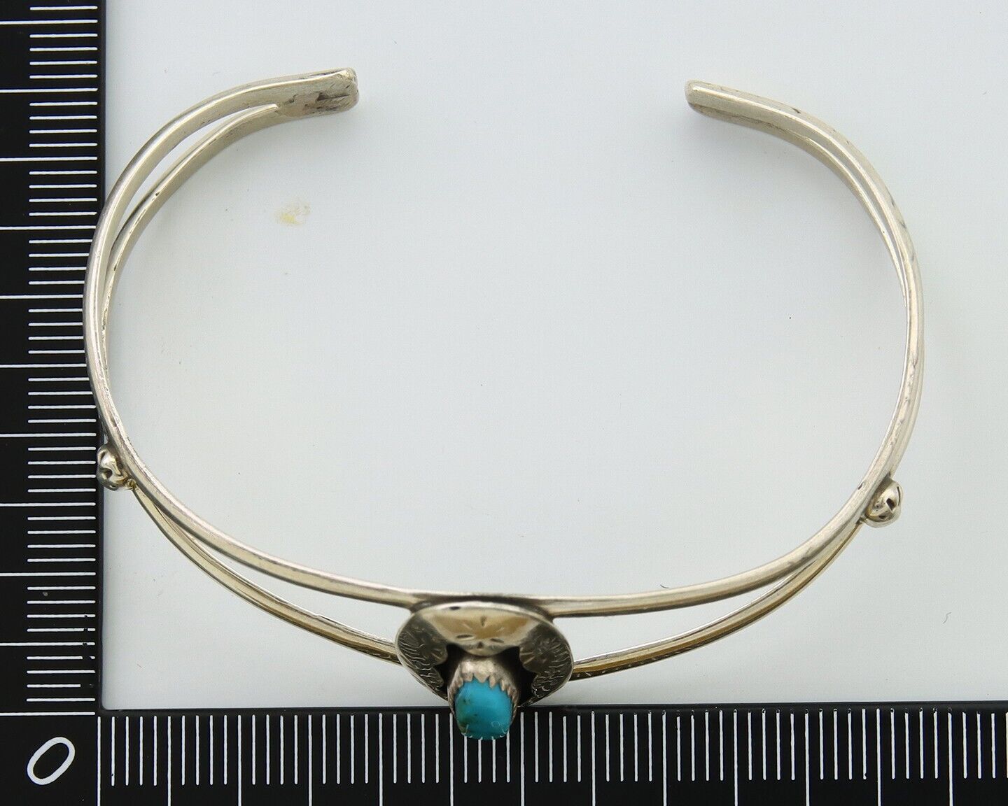 Navajo Cuff Bracelet 925 Silver Turquoise Cuff Artist Signed IJC C.80's