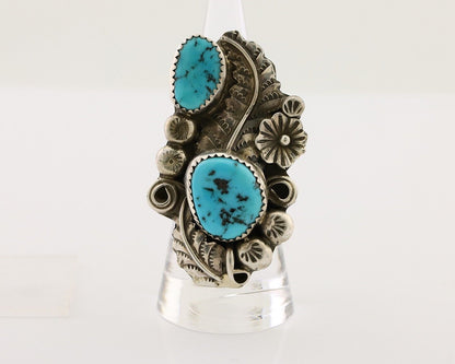 Navajo Handmade Ring 925 Silver Natural Tuquoise Native American Artist C.80's