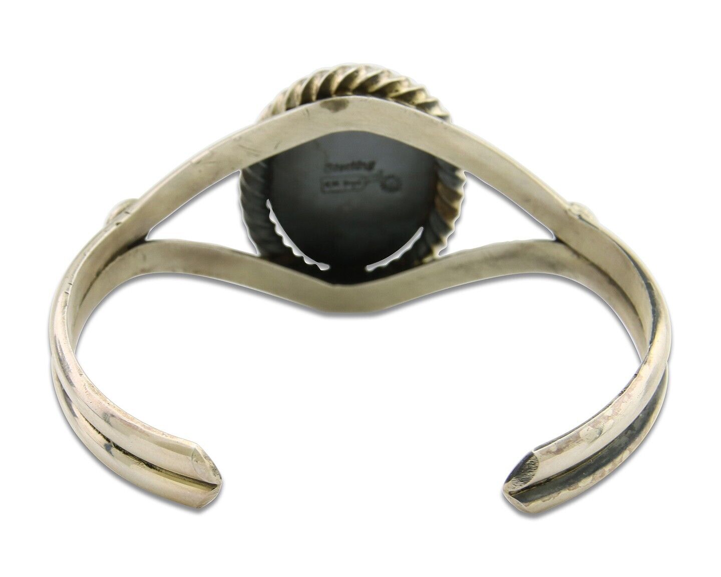 Navajo Bracelet 925 Silver Cuff Turquoise Handmade Artist Signed MM Rogers C80's