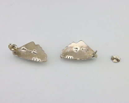 Navajo Dangle Earrings 925 Silver Natural Turquoise Signed Wilson Padilla C.80's