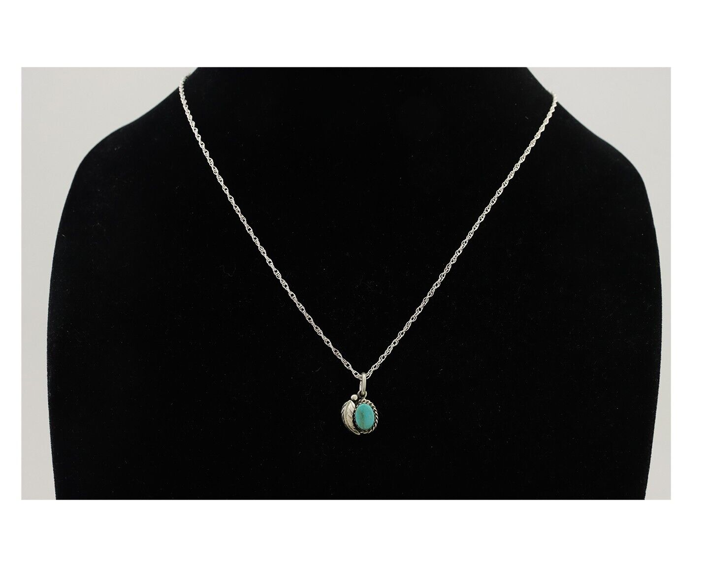 Navajo Pendant 925 Silver Natural Blue Turquoise Artist Native American C.80's