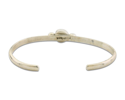 Navajo Bracelet .925 Silver Natural Red Coral Cuff Native American Artist C.80's