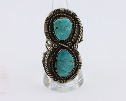 Navajo Ring 925 Silver Natural Blue Turquoise Native American Artist C.80's