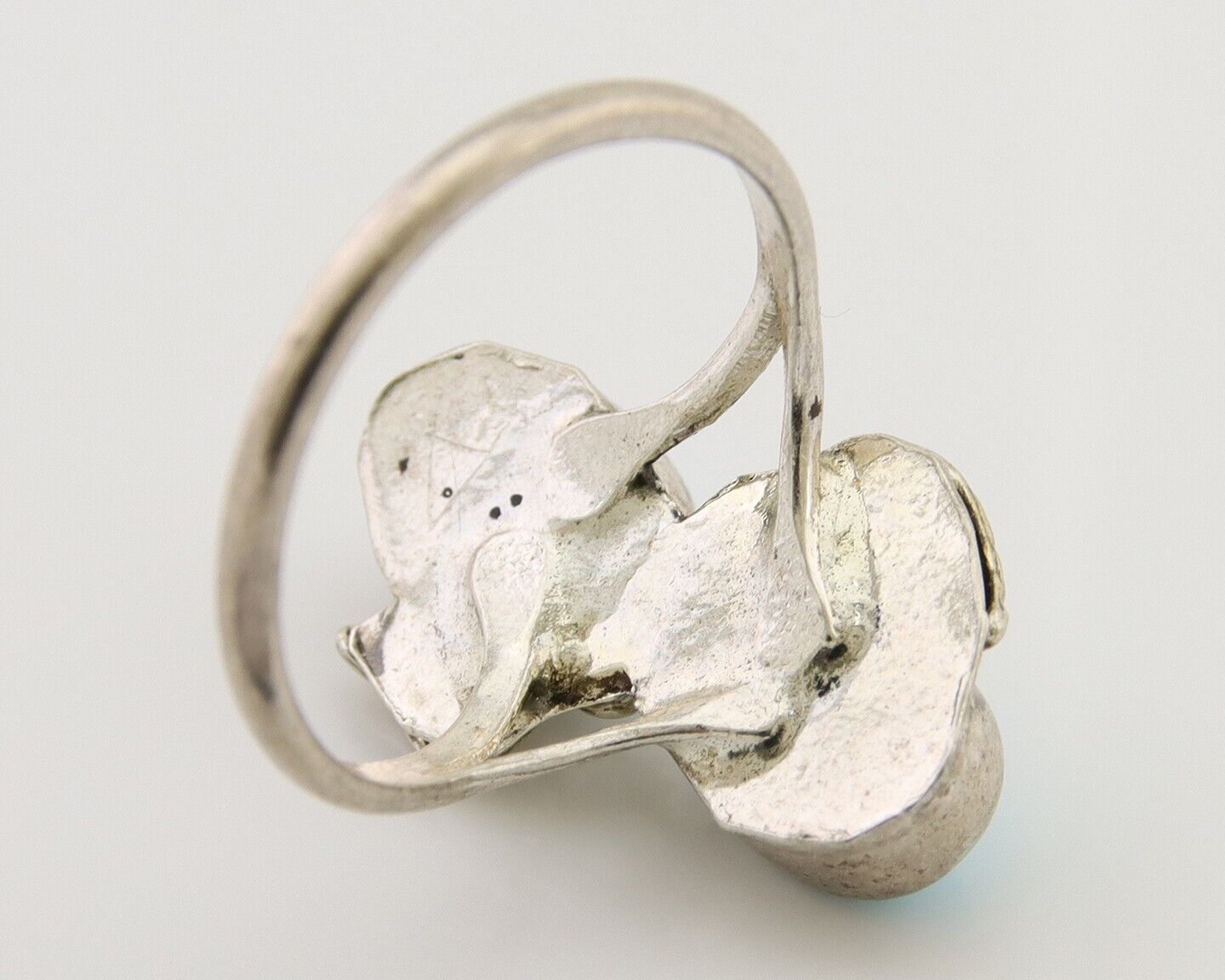 Navajo Ring 925 Silver Natural Blue Turquoise Native American Artist C.80's