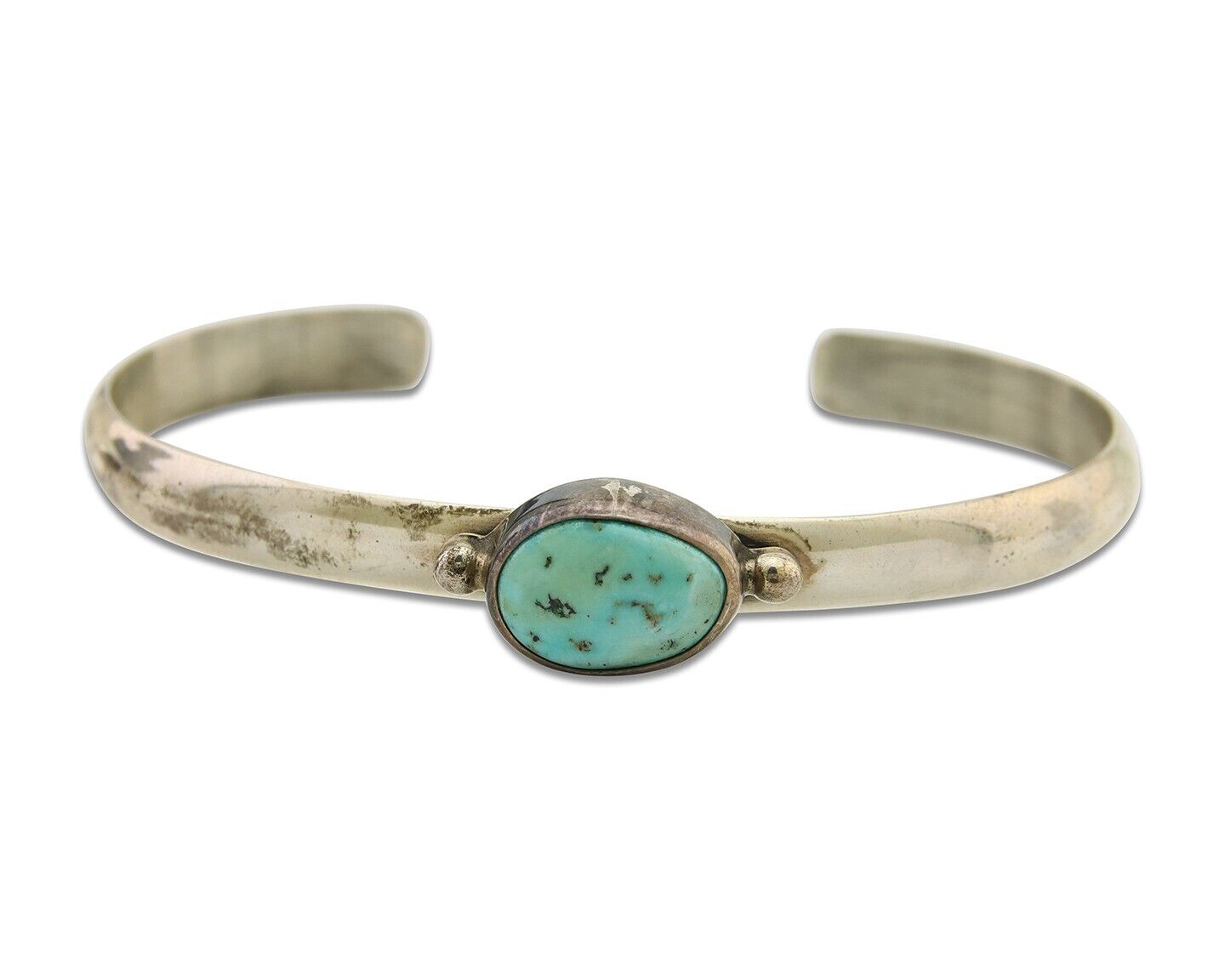 Navajo Cuff Bracelet 925 Silver Turquoise Cuff Native American Artist C.80's