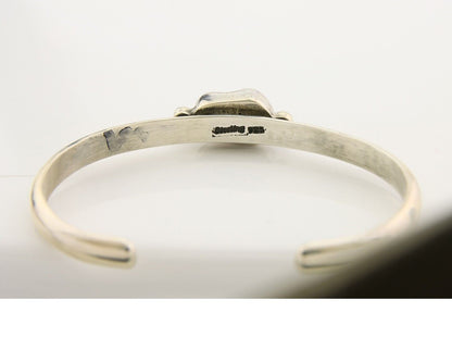 Navajo Bracelet .925 Silver Mediterranean Red Coral Cuff Native Artist C.80's