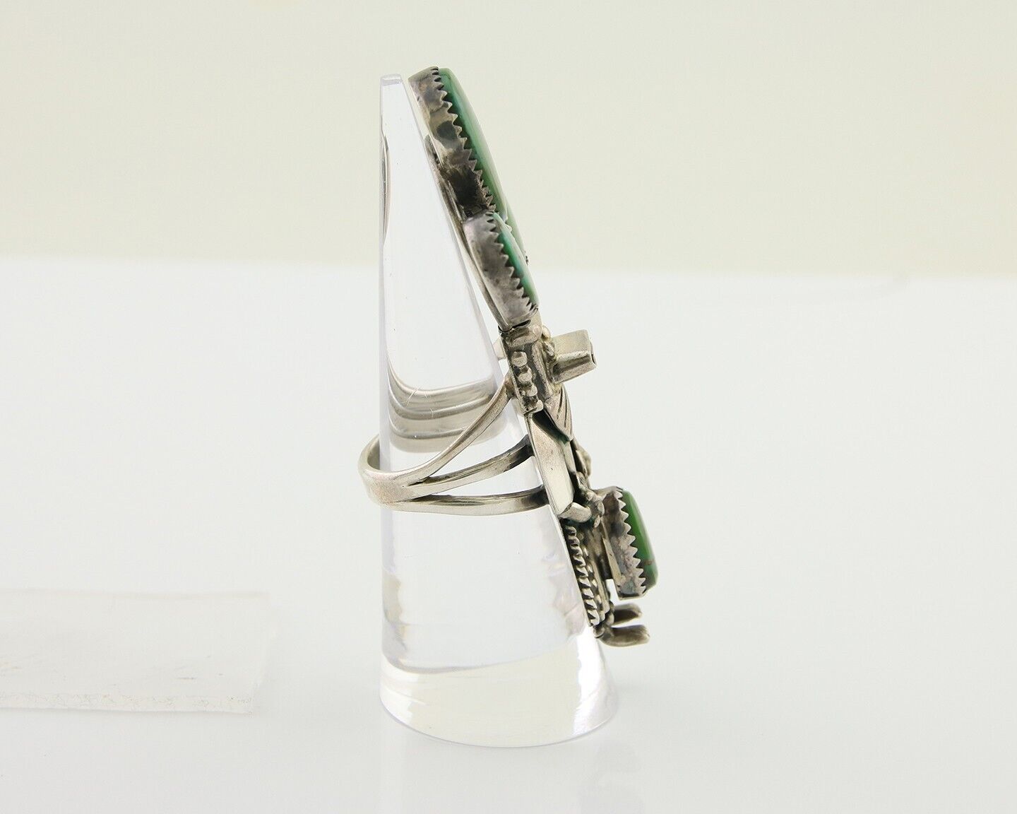 Navajo Kachina Ring 925 Silver Royston Turquoise Signed Broken Arrow C.80's