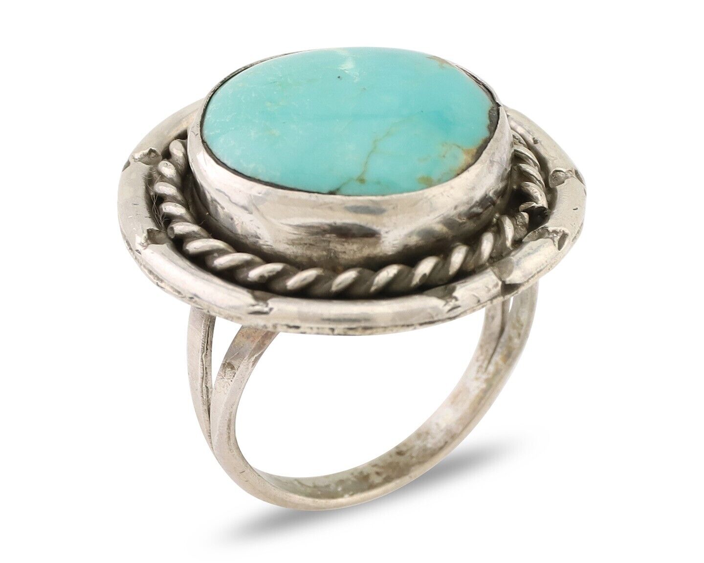 Navajo Handmade Ring 925 Silver Turquoise Native American Artist C.80's