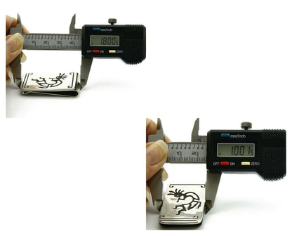 Navajo Money Clip .925 Silver & Nickle Hand Stamped Artist Native C.80's-90's