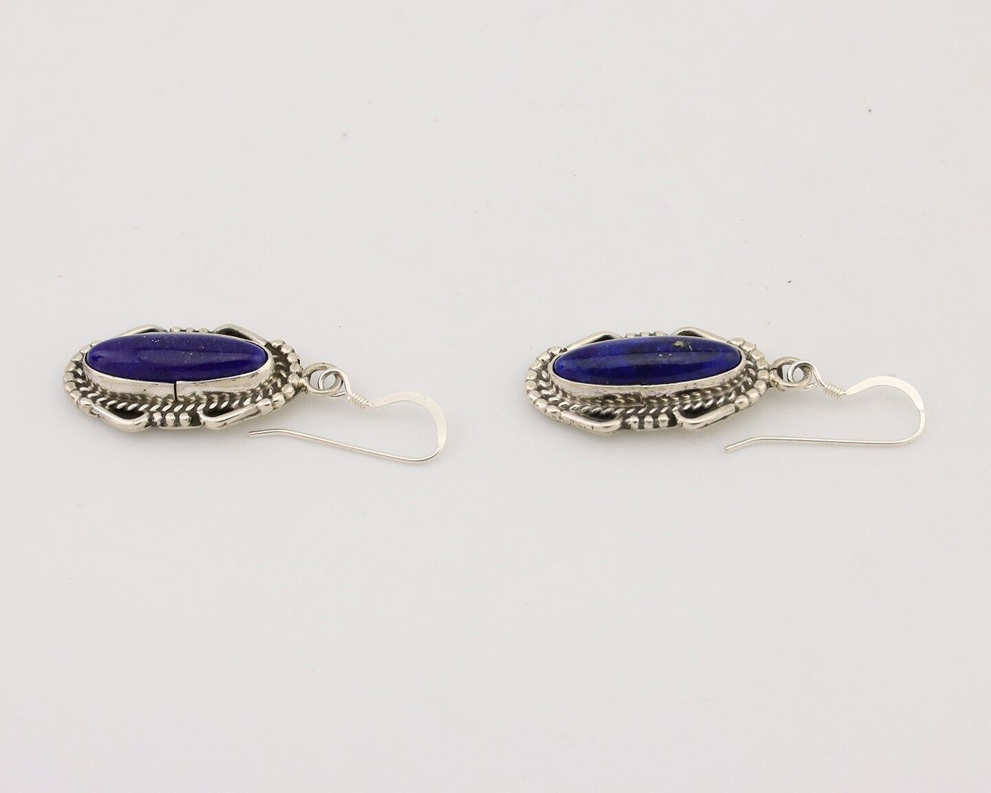 Navajo Dangle Earrings 925 Silver Lapis Lazuli Native American Artist C.80's