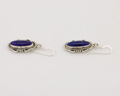 Navajo Dangle Earrings 925 Silver Lapis Lazuli Native American Artist C.80's