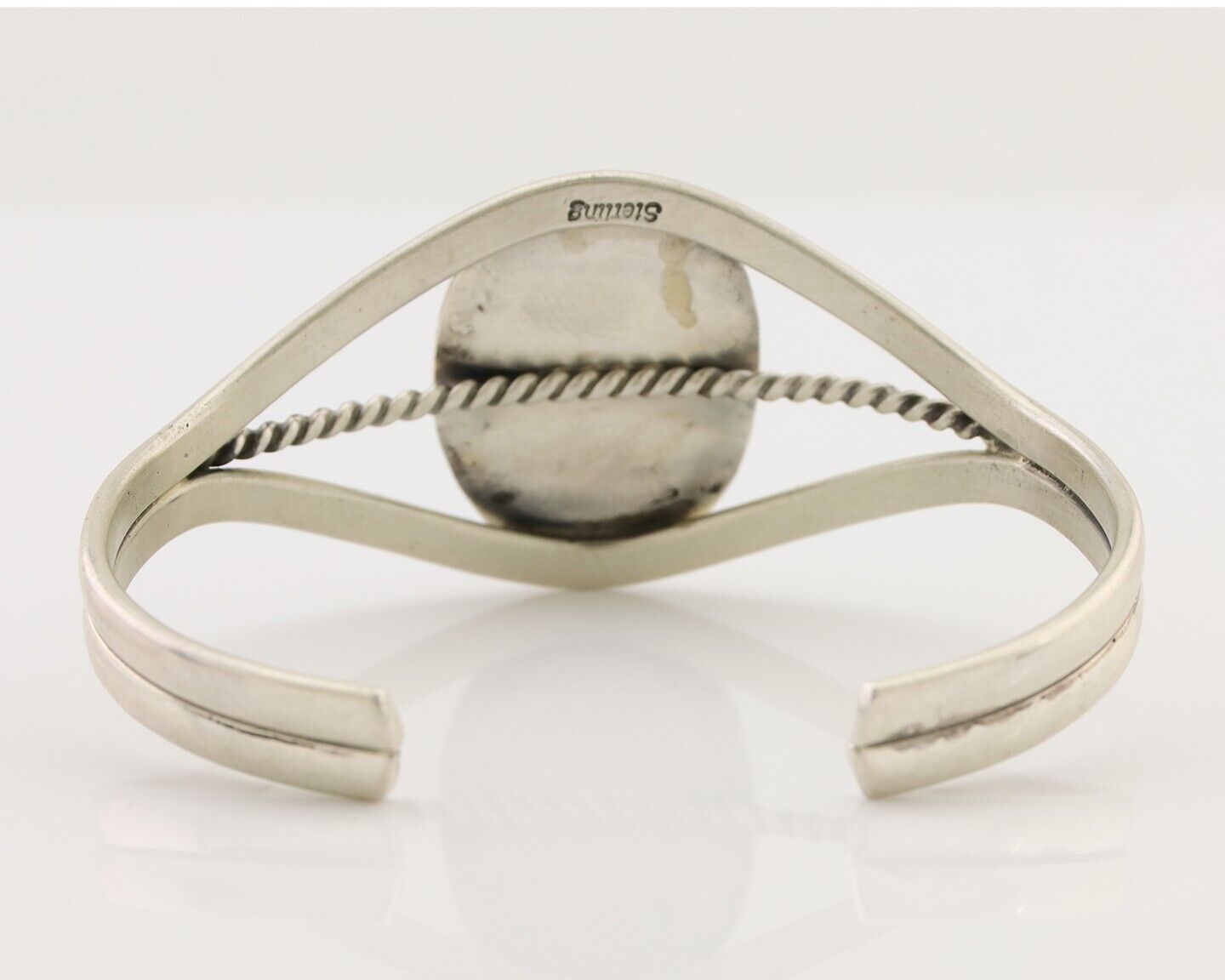 Navajo Cuff Bracelet 925 Silver Natural Blue Turquoise Native American C.80's