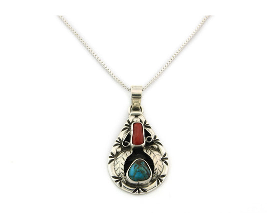 Navajo Necklace Sterling Authentic Gemstone Traditional Signed Teepee