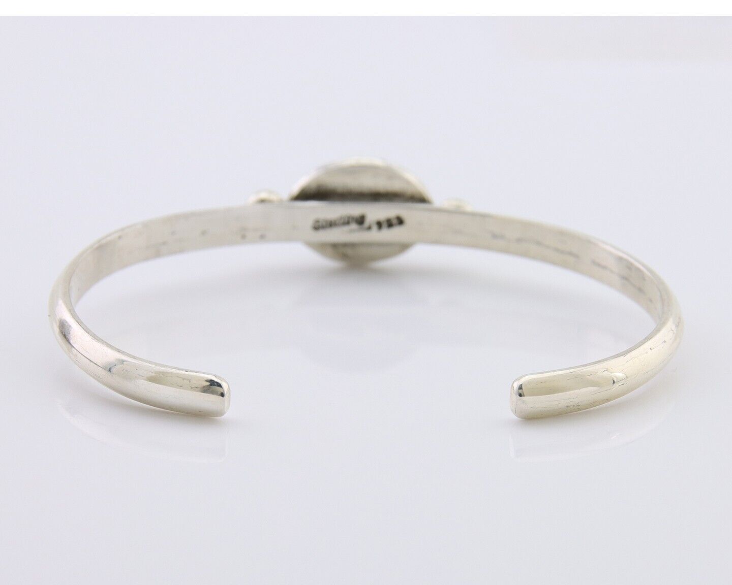 Navajo Bracelet 925 Silver Natural Turquoise Native American Artist C.80's