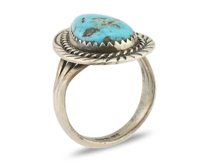 Navajo Handmade Ring 925 Silver Turquoise Native American Artist C.80's