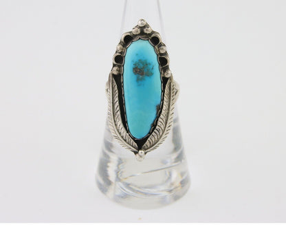 Navajo Ring 925 Silver Natural Blue Turquoise Native American Artist C.80's