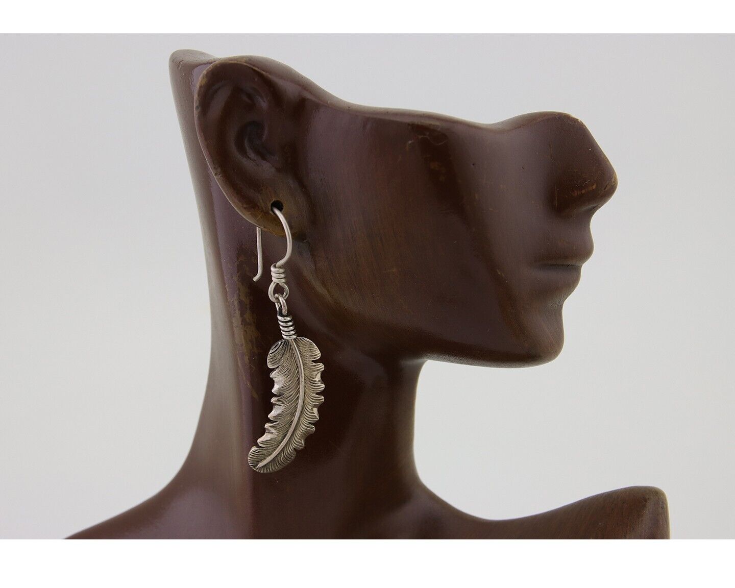 Navajo Eagle Feather Dangle Earrings 925 Silver Artist Signed D Lerma C.80's