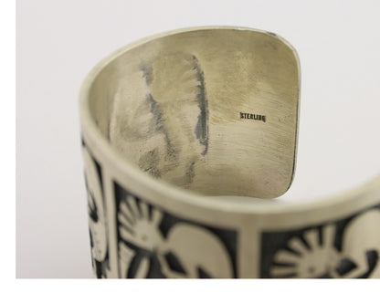 Navajo Kokopelli Bracelet 925 Silver Native American Artist Handmade C.80's