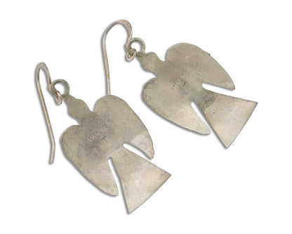 Navajo Thunderbird Earrings 925 Silver Natural Turquoise Native Artist C.80's