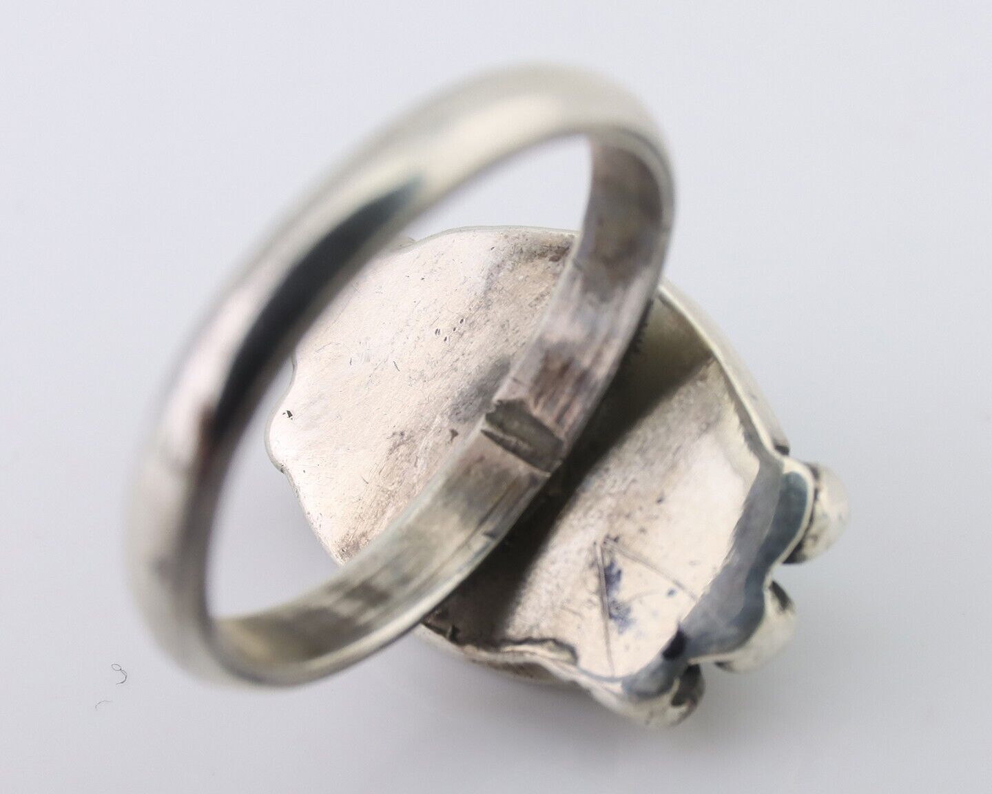 Navajo Ring 925 Silver Natural Blue Turquoise Native American Artist C.80's