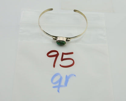 Navajo Cuff Bracelet Spiderweb Turquoise 925 Silver Native American Artist C.80s