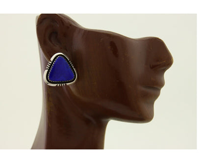Navajo Pendant Earring Set 925 Silver Lapis Lazuli Signed William Denetdale C80s