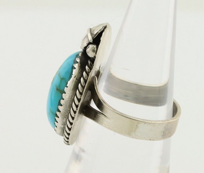 Navajo Ring 925 Silver Natural Blue Turquoise Native American Artist C.80's