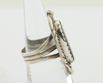 Navajo Ring 925 Silver Black Onyx Artist Signed V & N Edsitty C.80's