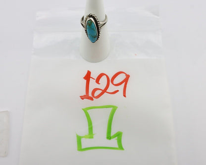 Navajo Ring 925 Silver Kingman Turquoise Native American Artist C.80's