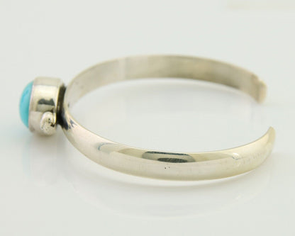 Navajo Cuff Bracelet Blue Turquoise 925 Silver Native American Artist C.80's