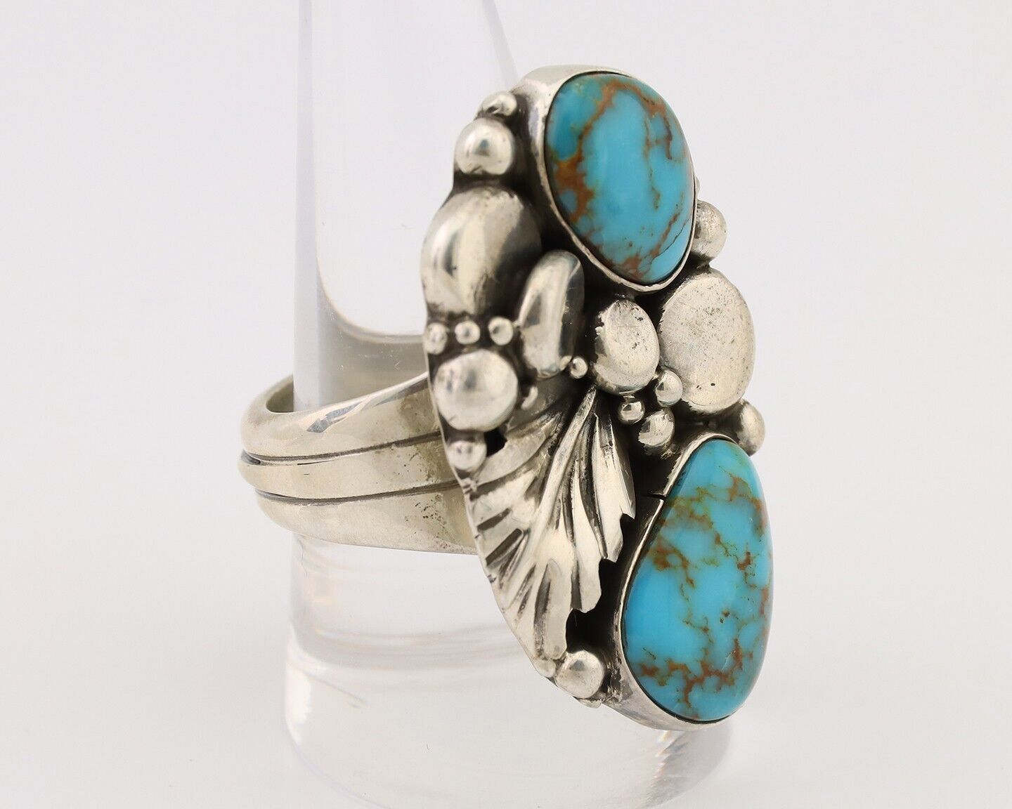 Navajo Handmade Ring 925 Silver Natural Tuquoise Artist Signed D Zachary C.80's
