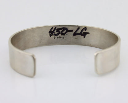 Navajo Bracelet 925 Silver Natural Red Coral Artist Signed Patrick Yazzie C.80's