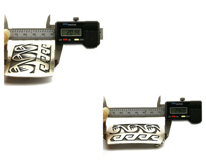 Navajo Belt Buckle .925 SOLID Sterling Silver Handmade Overlay Circa 1980's